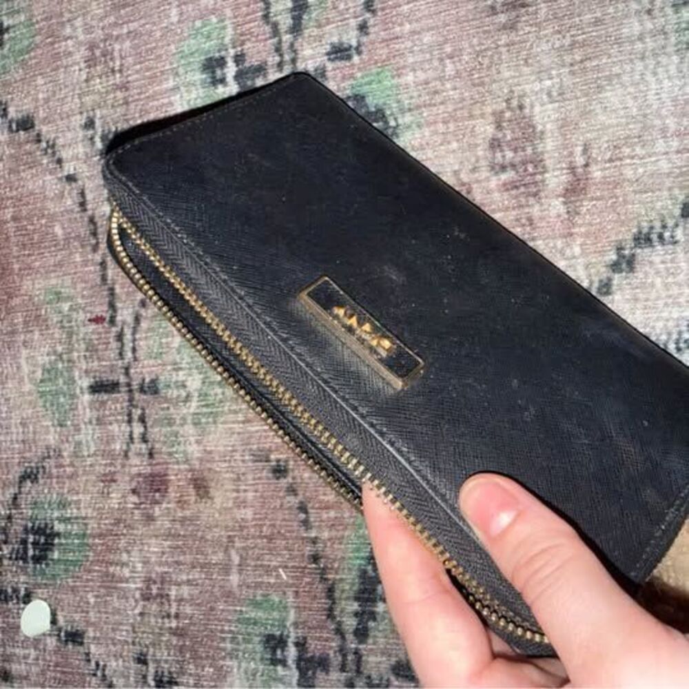 DKNY Black Zip-Around Wallet
